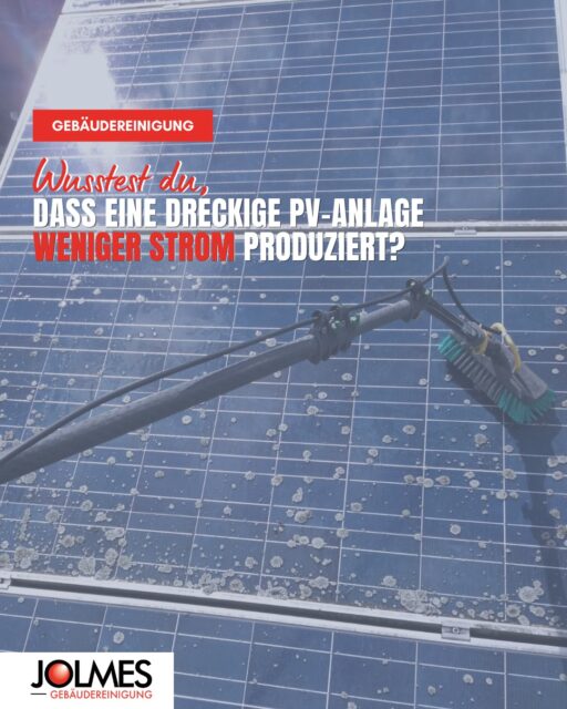 Schmutz kostet Leistung.
Ein Fakt, den viele PV-Besitzer nicht kennen!

Einfache Rechnung: Dreckige Module = weniger Ertrag = weniger Geld.

Damit deine PV-Anlage effizient arbeiten kann, müssen die Module möglichst frei von Verschmutzungen sein. Denn jede Ablagerung kann verhindern, dass das Sonnenlicht optimal genutzt wird. Das kann einen deutlichen Leistungsverlust bedeuten!

Wir reinigen deine Anlage, damit sie wieder volle Leistung bringt. Kein Fachchinesisch, nur ein klarer Nutzen.

📍Paderborn und Umgebung. Jetzt unverbindlich anfragen über den Link in der Bio!

#photovoltaik #jolmesgruppe #paderborn